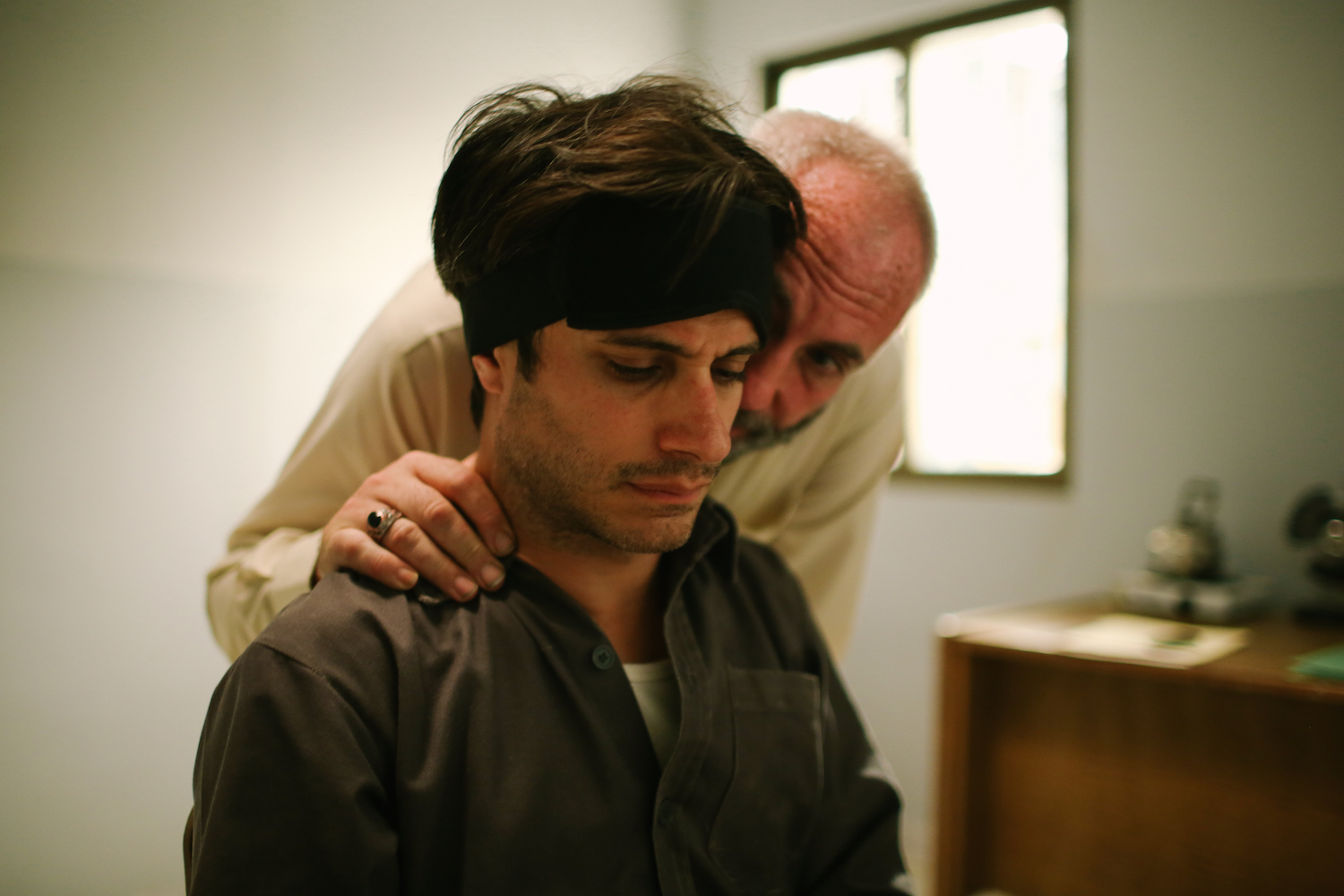 Gael Garcia Bernal and Kim Bodnia in Rosewater